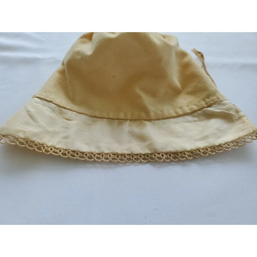 Antique Baby Bonnet Hand Sewn Tatted Embroidered 1890s Turn of Century Lined